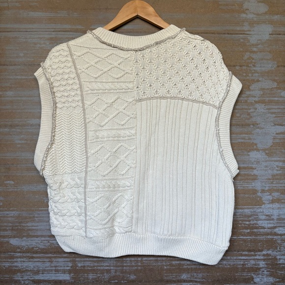 Free People Take The Plunge Sweater Knit Vest Preppy Classic Womens S - Picture 5 of 6